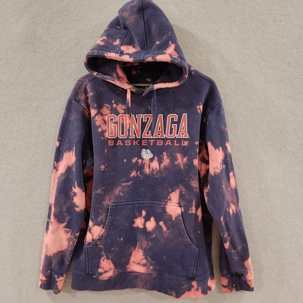 Fanatics Gonzaga Basketball Hoodie Mens XL‎ Navy Bleach Dye Bulldogs Sweatshirt